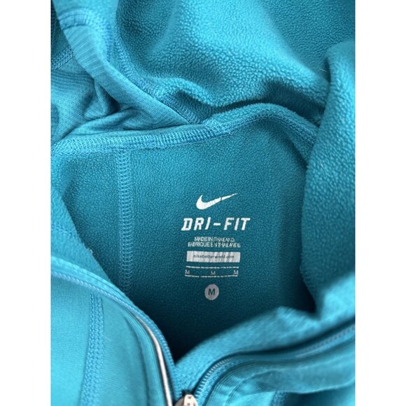 Nike Dri-FIT Hoodie Womens Medium Teal Half Zip Running Pullover Reflective - Picture 2 of 6